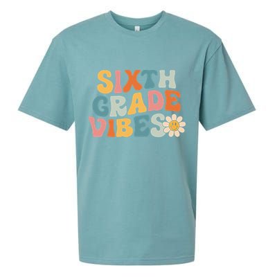 Sixth Grade Vibes 6th Grade Team Retro 1st Day Of School Sueded Cloud Jersey T-Shirt