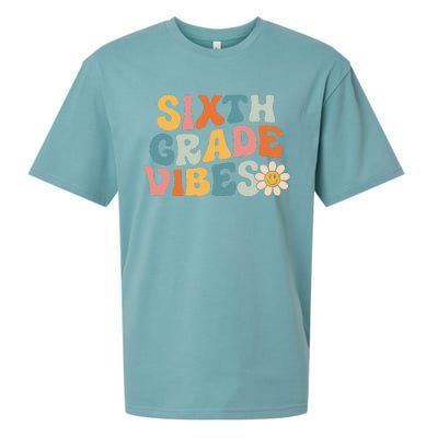 Sixth Grade Vibes 6th Grade Team Retro 1st Day Of School Sueded Cloud Jersey T-Shirt