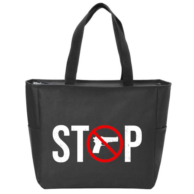 Stop Gun Violence Anti Guns Zip Tote Bag