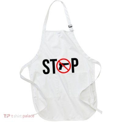 Stop Gun Violence Anti Guns Full-Length Apron With Pockets