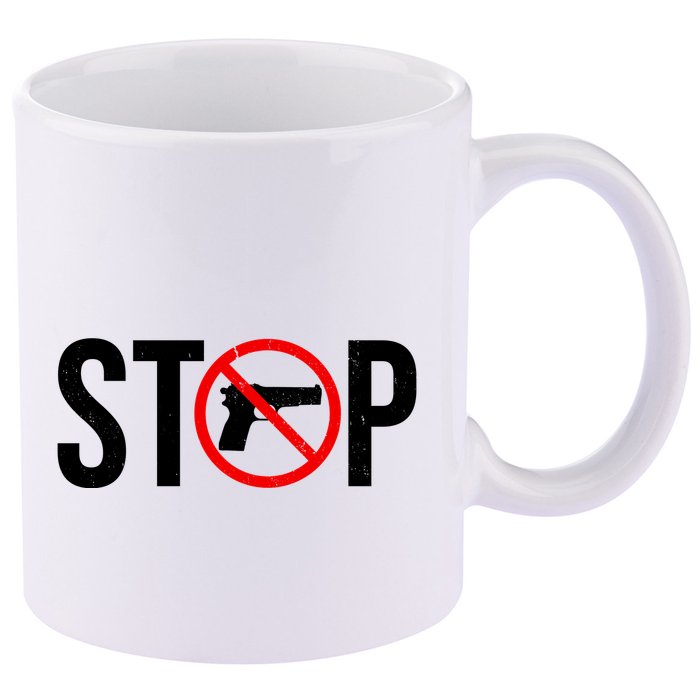 Stop Gun Violence Anti Guns 11oz C Handle Ceramic Mug
