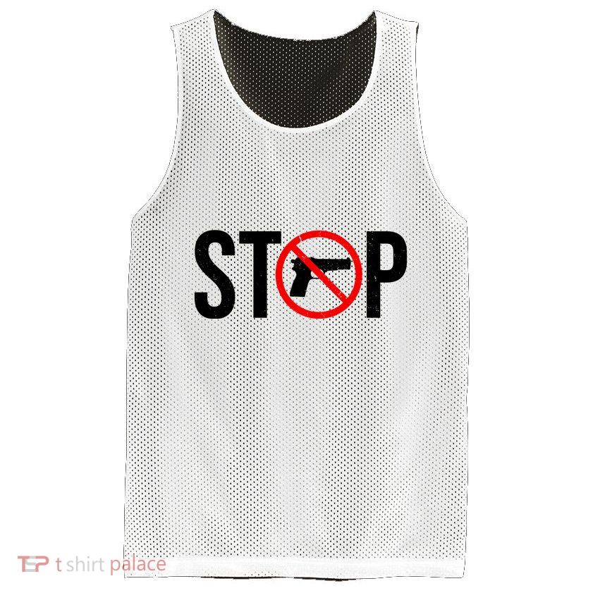 Stop Gun Violence Anti Guns Mesh Reversible Basketball Jersey Tank