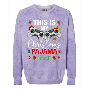 Santa Gamer Video Game Games This Is My Christmas Pajama Cool Gift Colorblast Crewneck Sweatshirt