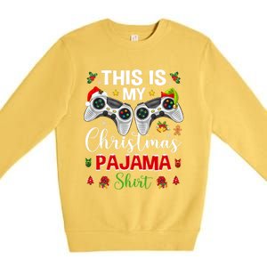 Santa Gamer Video Game Games This Is My Christmas Pajama Cool Gift Premium Crewneck Sweatshirt