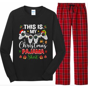 Santa Gamer Video Game Games This Is My Christmas Pajama Cool Gift Long Sleeve Pajama Set