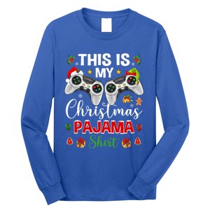 Santa Gamer Video Game Games This Is My Christmas Pajama Cool Gift Long Sleeve Shirt