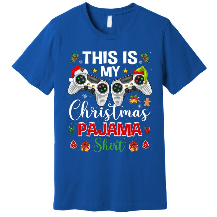 Santa Gamer Video Game Games This Is My Christmas Pajama Cool Gift Premium T-Shirt