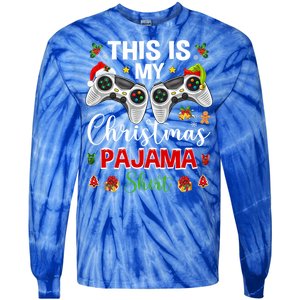 Santa Gamer Video Game Games This Is My Christmas Pajama Cool Gift Tie-Dye Long Sleeve Shirt