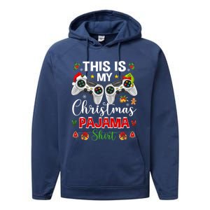 Santa Gamer Video Game Games This Is My Christmas Pajama Cool Gift Performance Fleece Hoodie