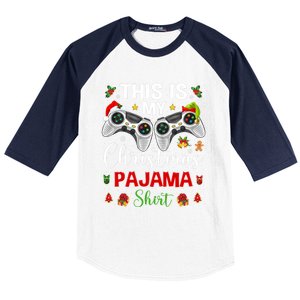 Santa Gamer Video Game Games This Is My Christmas Pajama Cool Gift Baseball Sleeve Shirt