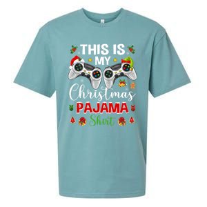 Santa Gamer Video Game Games This Is My Christmas Pajama Cool Gift Sueded Cloud Jersey T-Shirt