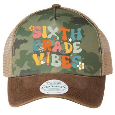 Sixth Grade Vibes Back To School Retro 6th Grade Teachers Legacy Tie Dye Trucker Hat