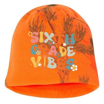 Sixth Grade Vibes Back To School Retro 6th Grade Teachers Kati - Camo Knit Beanie