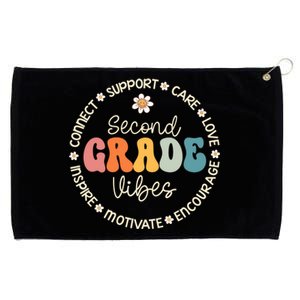 Second Grade Vibes Appreciation Week Back To School Cool Gift Grommeted Golf Towel