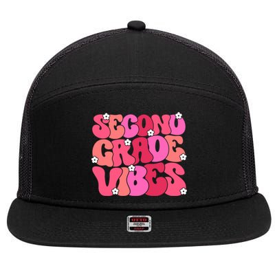 Second Grade Vibes Back To School 2Nd Grade Vibes 1St Day Gift 7 Panel Mesh Trucker Snapback Hat