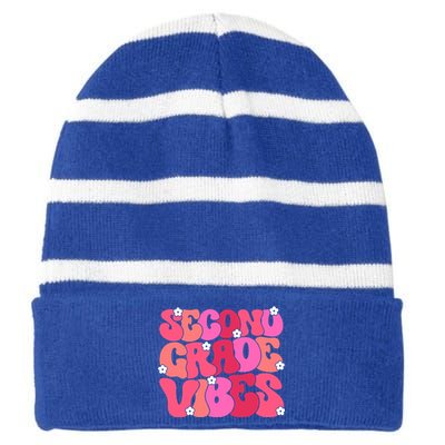 Second Grade Vibes Back To School 2Nd Grade Vibes 1St Day Gift Striped Beanie with Solid Band