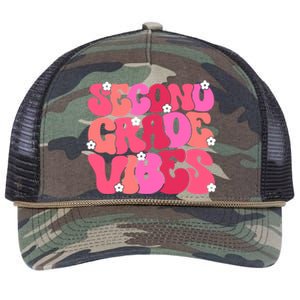 Second Grade Vibes Back To School 2Nd Grade Vibes 1St Day Gift Retro Rope Trucker Hat Cap