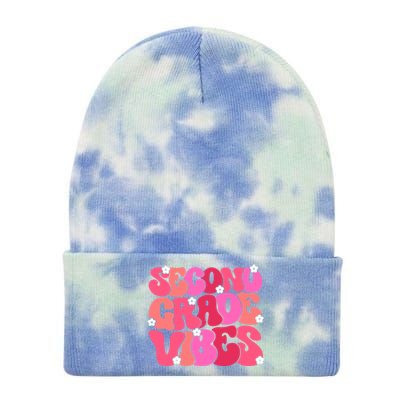 Second Grade Vibes Back To School 2Nd Grade Vibes 1St Day Gift Tie Dye 12in Knit Beanie