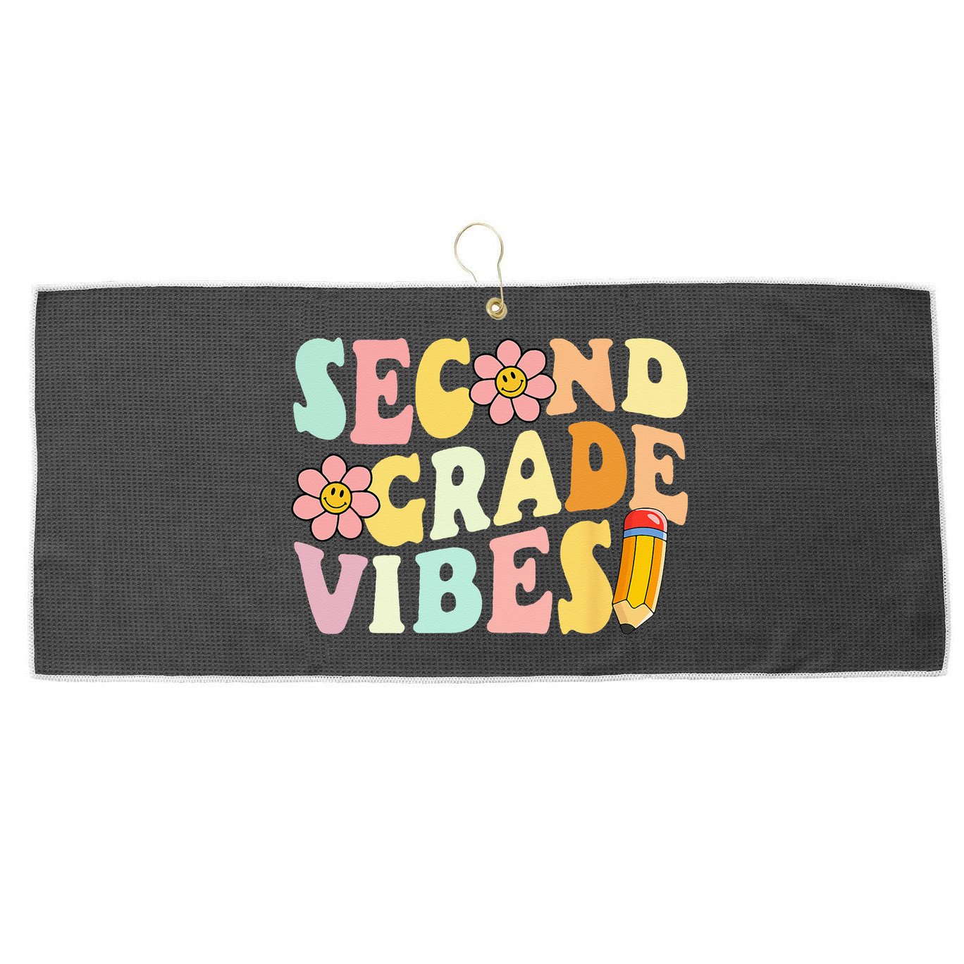 Second Grade Vibes 2nd Grade 1st Day Of School Teacher Large Microfiber Waffle Golf Towel