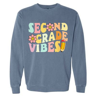 Second Grade Vibes 2nd Grade 1st Day Of School Teacher Garment-Dyed Sweatshirt
