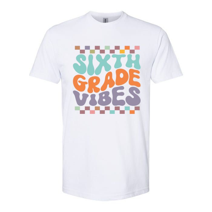 Sixth Grade Vibes Retro Groovy 6th Grade Back To School Gift Softstyle CVC T-Shirt