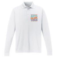 Sixth Grade Vibes Retro Groovy 6th Grade Back To School Gift Performance Long Sleeve Polo