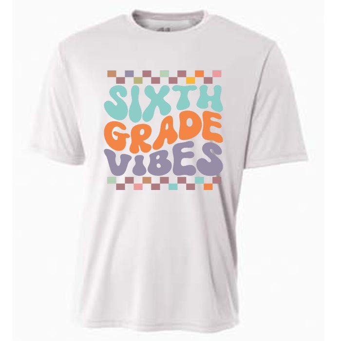 Sixth Grade Vibes Retro Groovy 6th Grade Back To School Gift Cooling Performance Crew T-Shirt