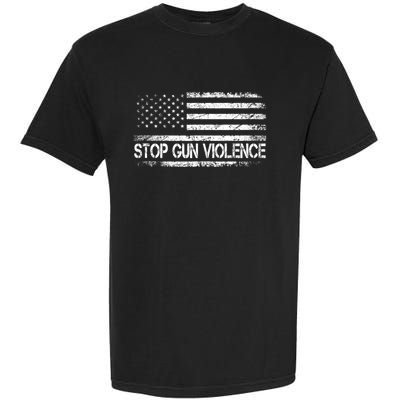 Stop Gun Violence End Gun Violence America Flag Garment-Dyed Heavyweight T-Shirt