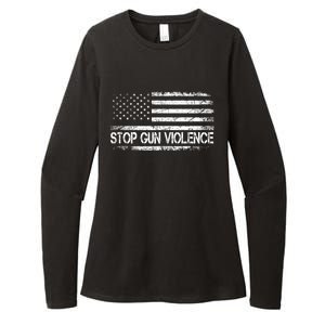 Stop Gun Violence End Gun Violence America Flag Womens CVC Long Sleeve Shirt