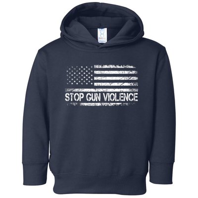 Stop Gun Violence End Gun Violence America Flag Toddler Hoodie