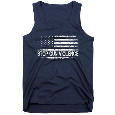 Stop Gun Violence End Gun Violence America Flag Tank Top