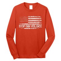 Stop Gun Violence End Gun Violence America Flag Long Sleeve Shirt