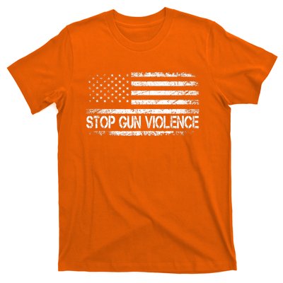 Stop Gun Violence End Gun Violence America Flag T-Shirt