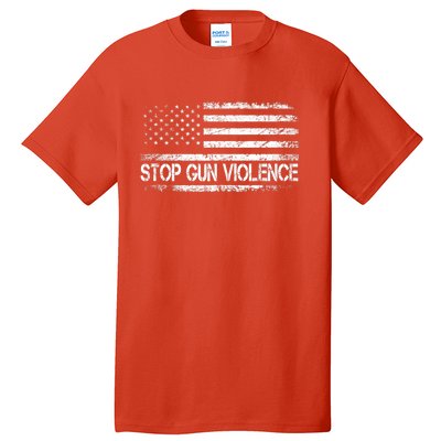 Stop Gun Violence End Gun Violence America Flag Tall T-Shirt