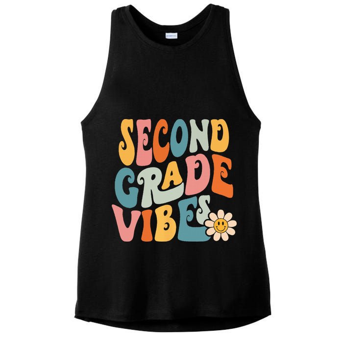 Second Grade Vibes 2nd Grade Team Retro 1st Day Of School Ladies PosiCharge Tri-Blend Wicking Tank