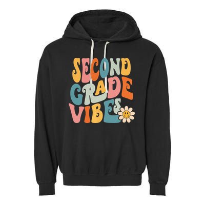 Second Grade Vibes 2nd Grade Team Retro 1st Day Of School Garment-Dyed Fleece Hoodie