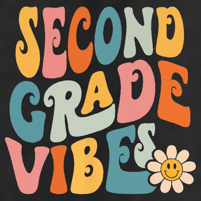Second Grade Vibes 2nd Grade Team Retro 1st Day Of School 7 Panel Mesh Trucker Snapback Hat