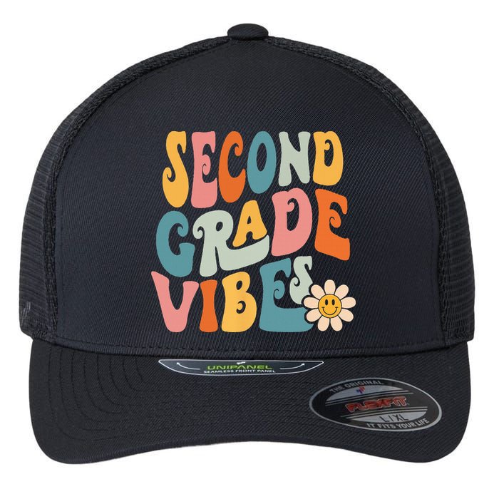 Second Grade Vibes 2nd Grade Team Retro 1st Day Of School Flexfit Unipanel Trucker Cap