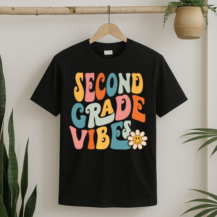 Second Grade Vibes 2nd Grade Team Retro 1st Day Of School T-Shirt