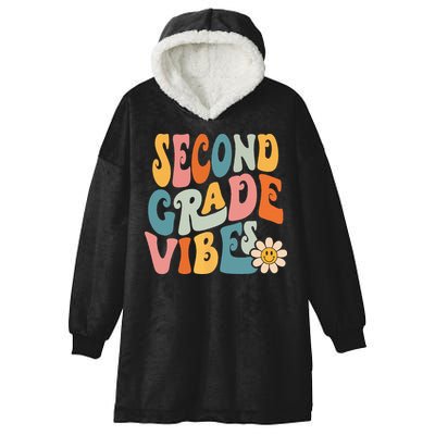 Second Grade Vibes 2nd Grade Team Retro 1st Day Of School Hooded Wearable Blanket