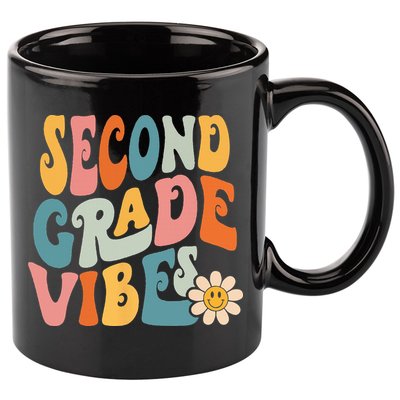 Second Grade Vibes 2nd Grade Team Retro 1st Day Of School 11oz C Handle Ceramic Mug