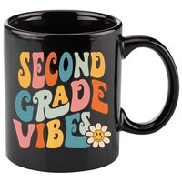 Second Grade Vibes 2nd Grade Team Retro 1st Day Of School 11oz C Handle Ceramic Mug