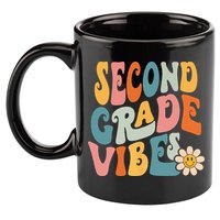 Second Grade Vibes 2nd Grade Team Retro 1st Day Of School 11oz C Handle Ceramic Mug