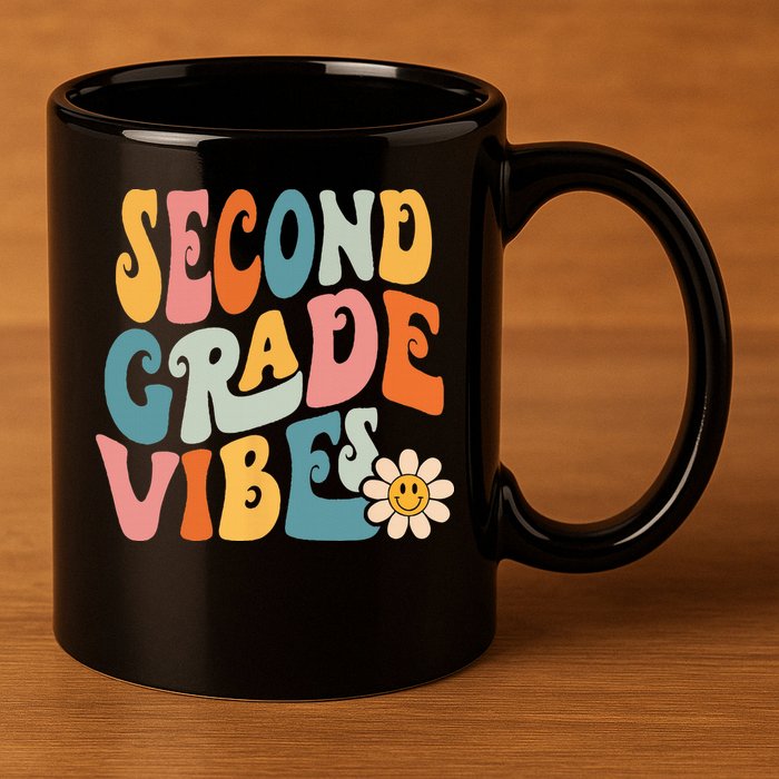 Second Grade Vibes 2nd Grade Team Retro 1st Day Of School 11oz C Handle Ceramic Mug