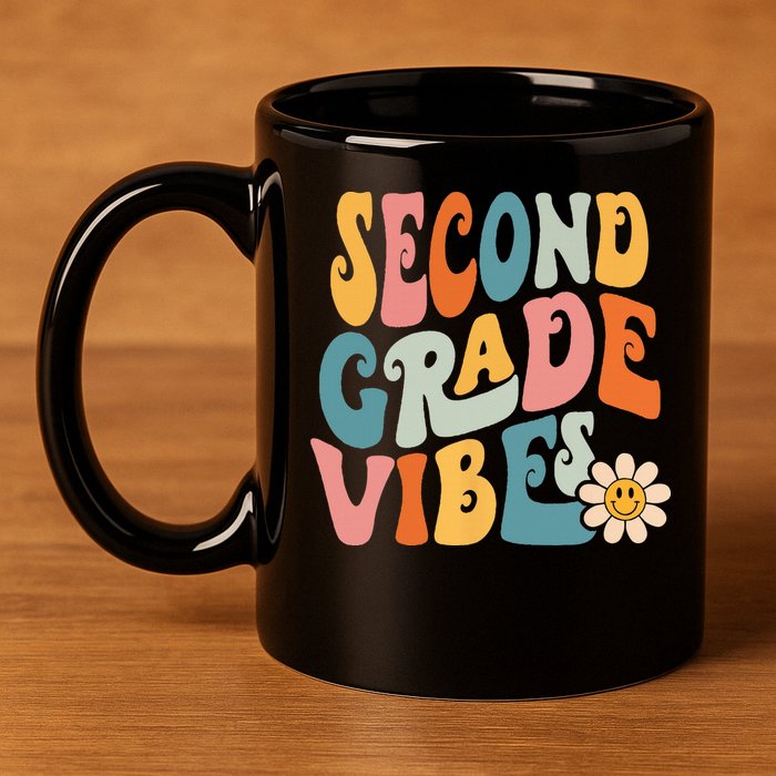 Second Grade Vibes 2nd Grade Team Retro 1st Day Of School 11oz C Handle Ceramic Mug