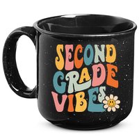 Second Grade Vibes 2nd Grade Team Retro 1st Day Of School 15oz Campfire Ceramic Mug