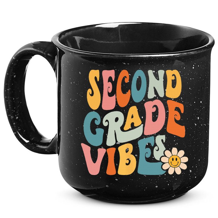 Second Grade Vibes 2nd Grade Team Retro 1st Day Of School 15oz Campfire Ceramic Mug
