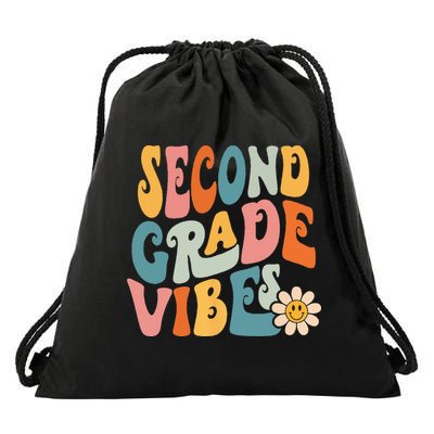 Second Grade Vibes 2nd Grade Team Retro 1st Day Of School Drawstring Bag