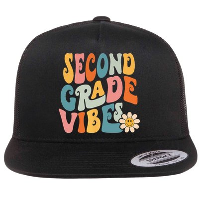 Second Grade Vibes 2nd Grade Team Retro 1st Day Of School Flatbill Hat