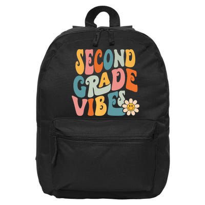 Second Grade Vibes 2nd Grade Team Retro 1st Day Of School 16 in Basic Backpack